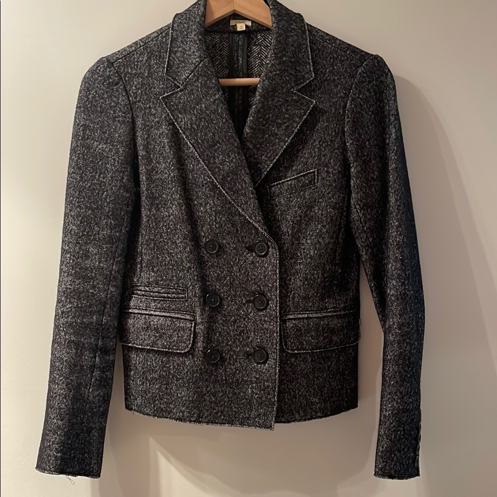 J. Crew Women’s Gray Double Breasted Blazer Classic Tailored Fit - Size 2